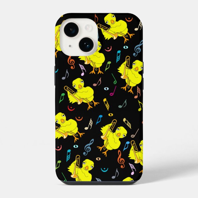 Coque iPhone Notes de musique Trombone Chick (Verso)