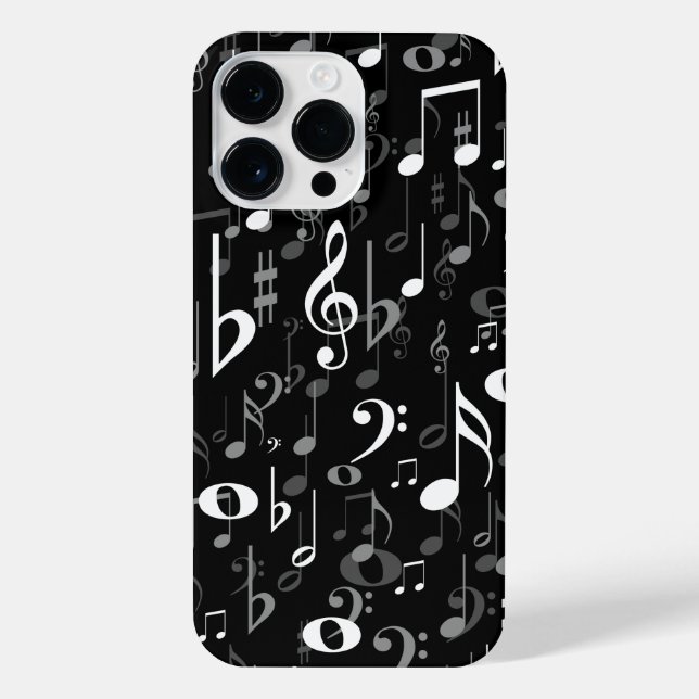 Coque iPhone Notes musicales amusantes Motif aléatoire (Verso)