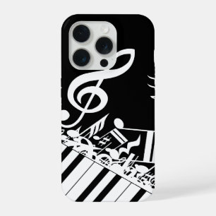 Coque iPhone 15 Pro Notes musicales et touches de piano personnalisées