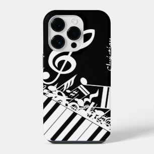 Coque Pour iPhone 14 Plus Notes musicales et touches de piano personnalisées