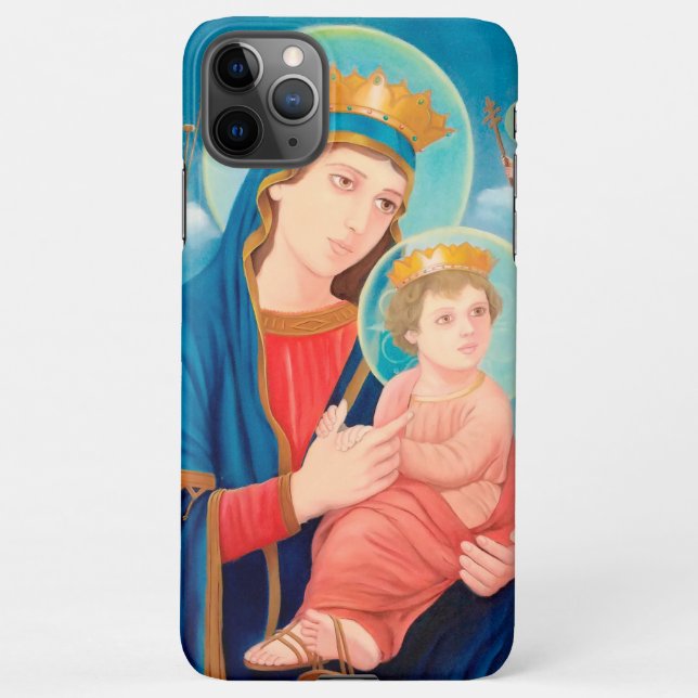 Coque iPhone Notre-Dame de Perpétuel aide catholique (Dos)