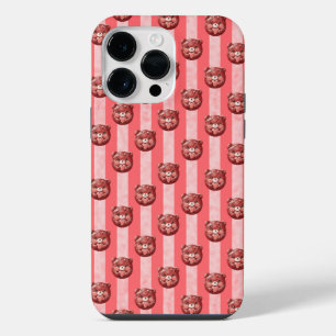 Coque Pour Pour iPhone 14 Pro Max Nounours Ours en Chocolat Cerise et Rayures