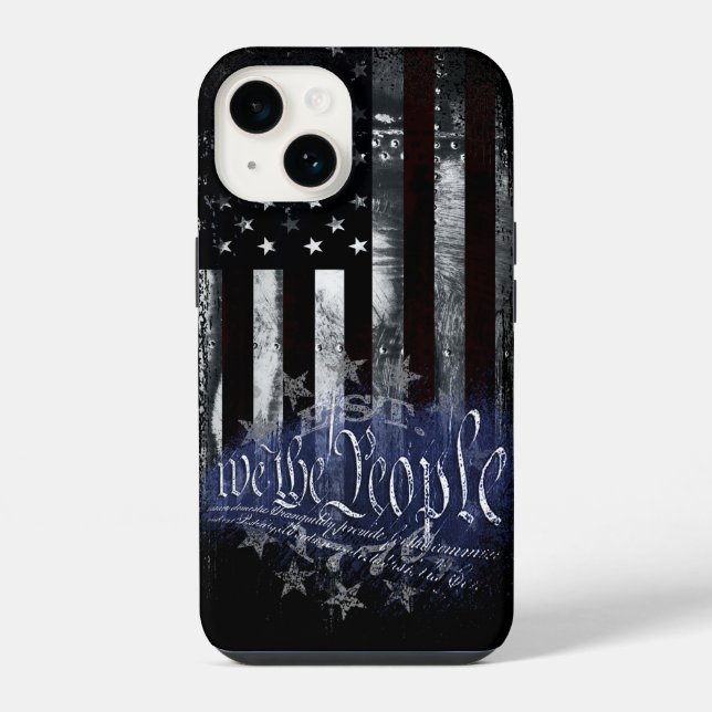 Coque iPhone NOUS LE PEUPLE 13 Étoiles Drapeau industriel améri (Verso)