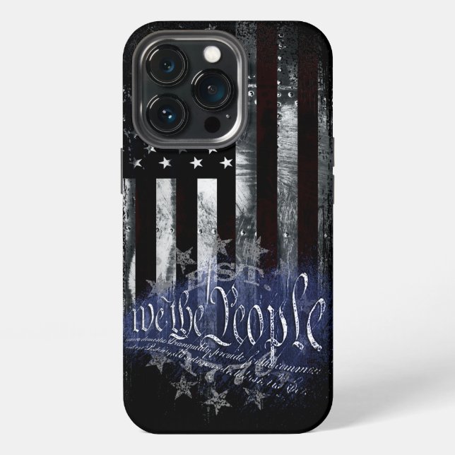 Coque iPhone NOUS LE PEUPLE Drapeau américain industriel 13 éto (Dos)