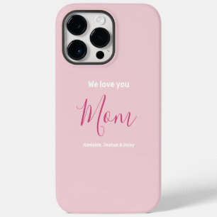 Coque Pour Pour iPhone 14 Pro Max Nous vous aimons maman Rose Minimaliste