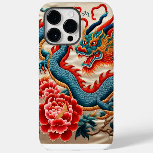 Coque Pour Pour iPhone 14 Pro Max Nouvel An chinois de la broderie Dragon 2024