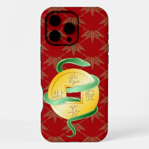 Coque iPhone 16 Pro Max Nouvel An lunaire chinois du serpent 2025 Gold Coi