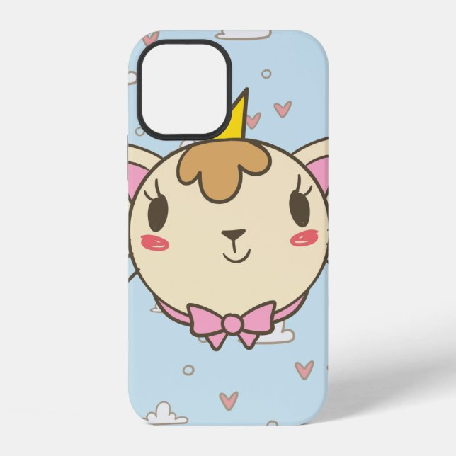 Coque iPhone Nuage de chat texture cœur chaton (Verso)