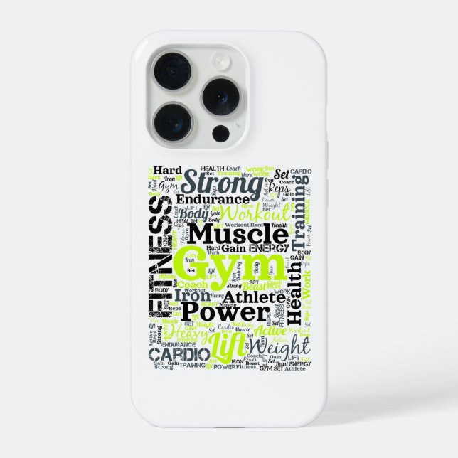 Coque iPhone Nuage de mots de séance de gym intense (Verso)