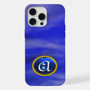 COQUE iPhone 15 PRO MAX NUAGES DANS LE CIEL BLEU SAPPHIR PIERRE GEMME MONO