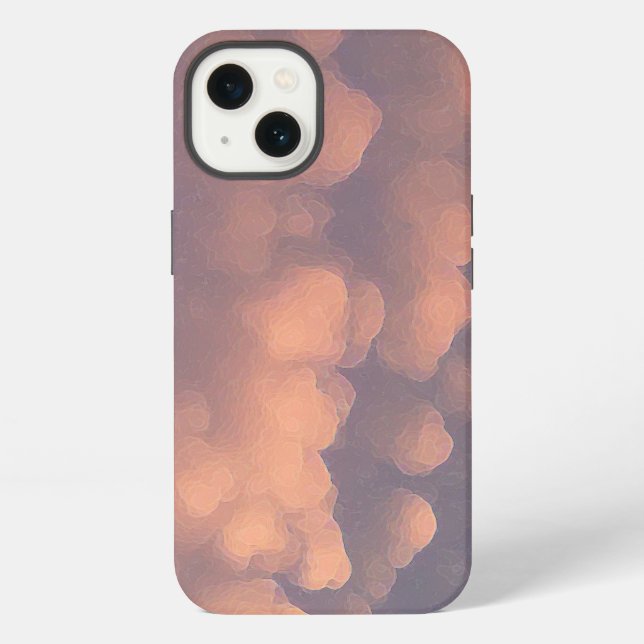 Coque iPhone Nuages de coton rose (Verso)