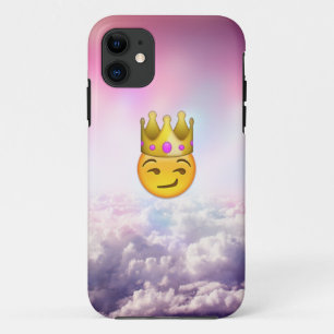 Coque iphone nuageux d'Emoji de couronne de
