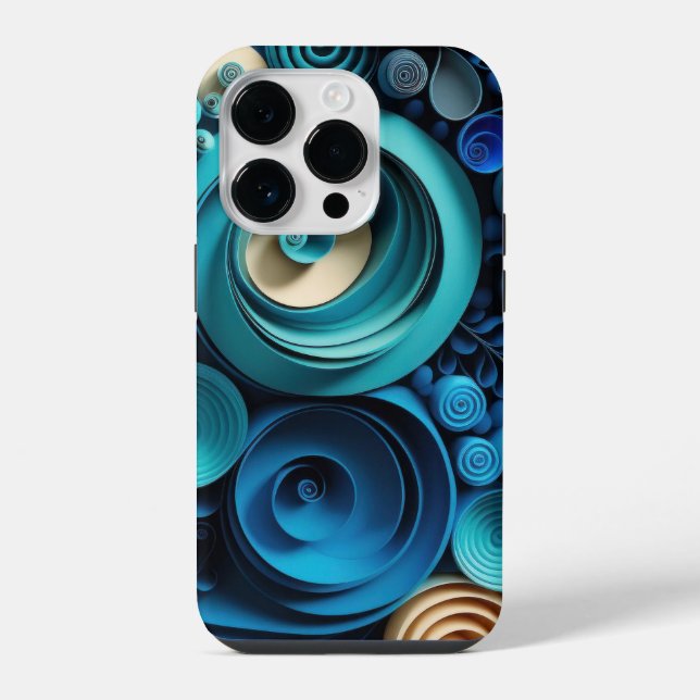 Coque iPhone Nuances de bleu 3D (Verso)