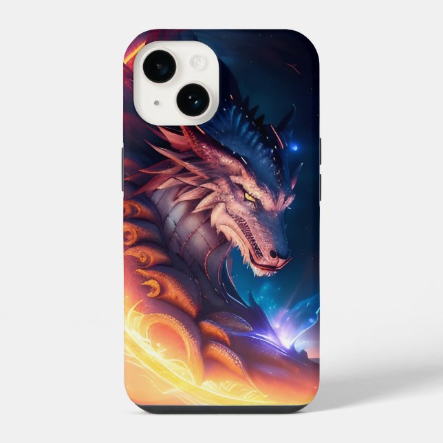 Coque iPhone Nuit de feu Dragon Scape (Verso)