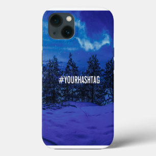 Etui iPhone 13 Nuit étoilée avec pleine lune en forêt