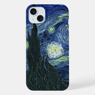 Coque iPhone 15 Plus Nuit étoilée Vincent van Gogh Peinture d'art fin