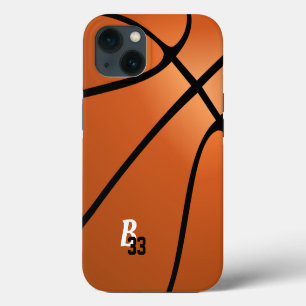 Etui iPhone 13 Numéro de joueur de basket-ball Monogramme Sports