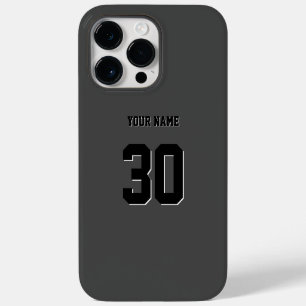 Coque Pour Pour iPhone 14 Pro Max Numéro et nom personnalisés en noir