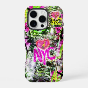 Coque iPhone 16 Pro nyc J'aime les graffitis de la ville de NY
