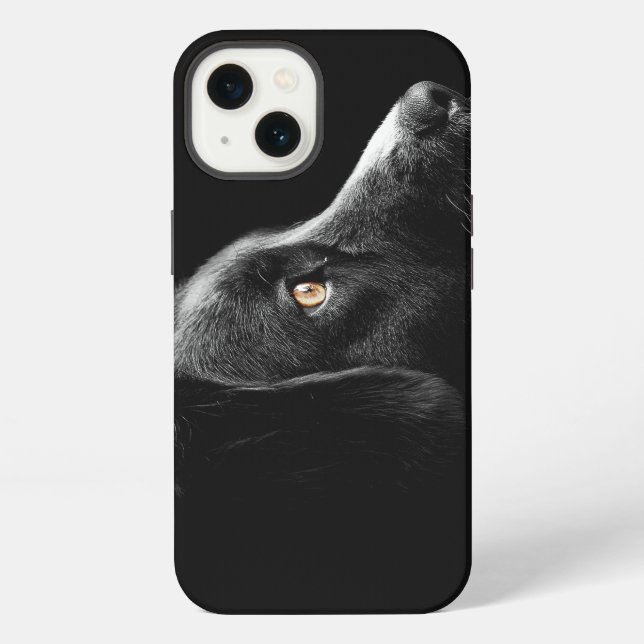 Coque iPhone Observation du chien noir (Verso)