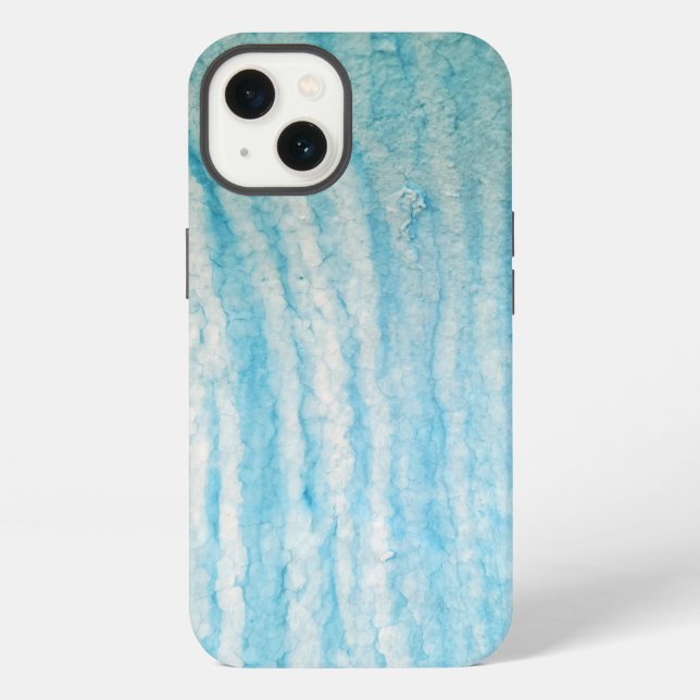 Coque iPhone Océan Bleu Et Blanc Abstrait (Verso)