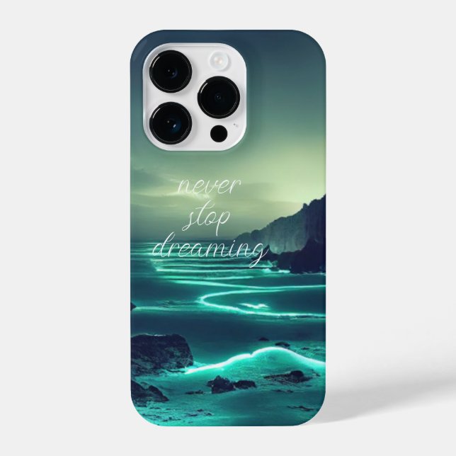Coque iPhone Océan lumineux Inspirationnel (Verso)