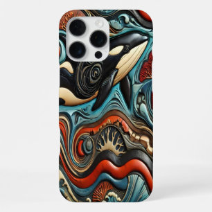 Coque iPhone 16 Pro Max Océan tourbillonnant : Les baleines en vedette