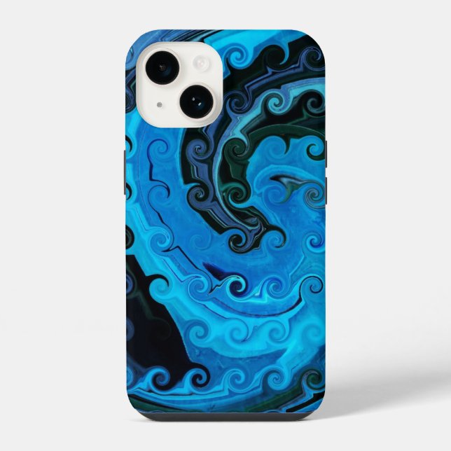 Coque iPhone Octopus Sous L'Abstrait De La Mer (Verso)