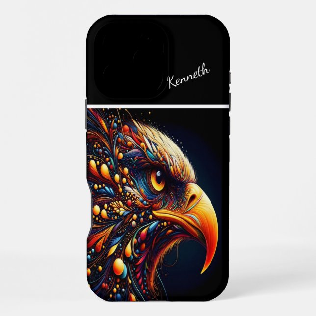 Coque iPhone Œil d'aigle de couleur (Verso)