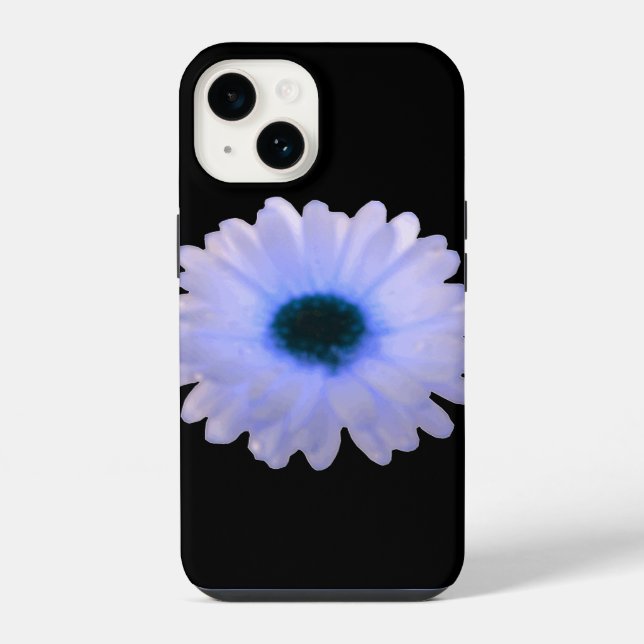 Coque iPhone Œillet d'Inde blanc et bleu (Verso)
