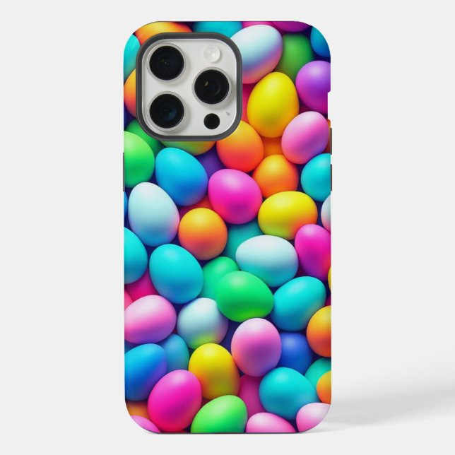 Coque iPhone Oeuf de Pâques aux couleurs vives/Printemps (Verso)