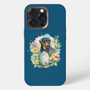 Etui iPhone 13 Pro Œuf de Pâques Chien Rottweiler, Joyeuses Pâques Ro