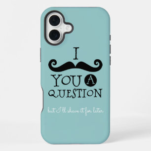 Coque iPhone 16 Plus Oeuf Robin noir Humour Moustache bleu