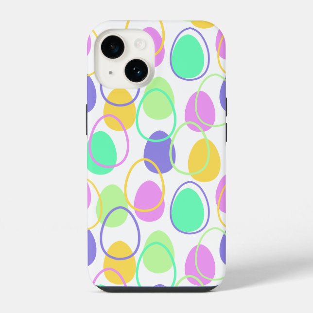 Coque iPhone Oeufs de Pâques et contours (Verso)