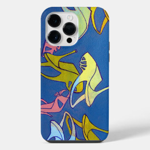 Coque Pour Pour iPhone 14 Pro Max Œuvre d'art à talons hauts bleus, Pour l'amour des