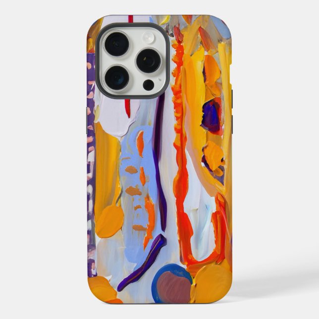 Coque iPhone Œuvre d'art abstrait moderne boho (Verso)
