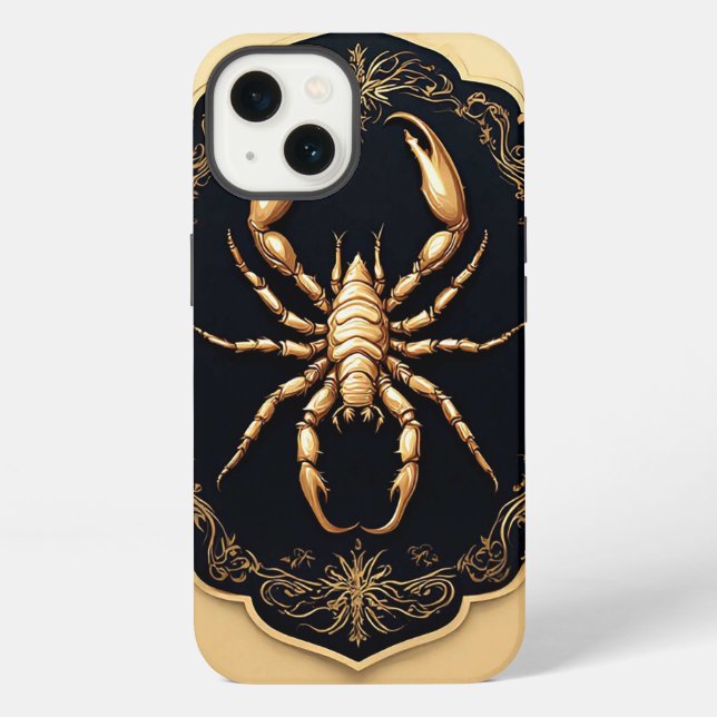 Coque iPhone Œuvre d'art araignée dorée de luxe (Verso)