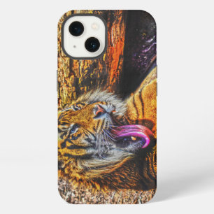 Etui iPhone 13 Œuvre d'art de grand félin Tigre de Sumatra qui se