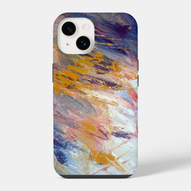 Coque iPhone Œuvre d'art expressionniste abstraite (Verso)