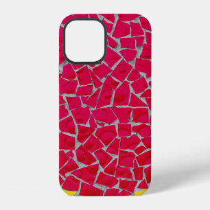 Coque iPhone 12 Œuvre d'art rouge, orange et jaune