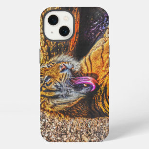 Etui iPhone 13 Œuvre d'art sur la faune du Tigre de Sumatra grand