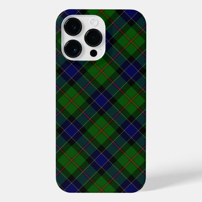 Coque iPhone Ogilvie tartan bleu vert plaid iPhone (Verso)