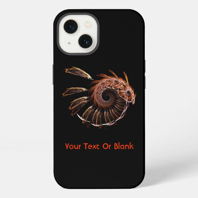 Coque iPhone Oiseau de feu fractal (Verso)