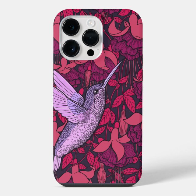 Coque iPhone Oiseau-de-mer et violette de fuchsia (Verso)