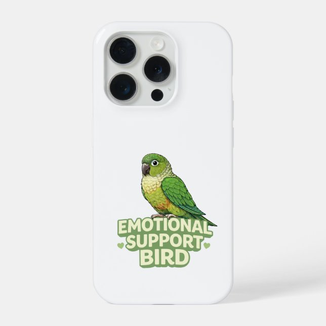 Coque iPhone Oiseau de soutien émotionnel Conure à joue verte (Verso)