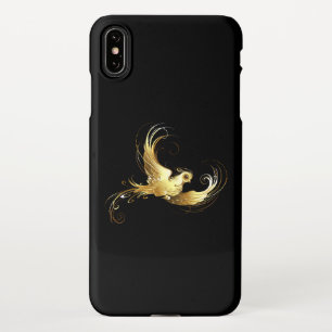 Coque iPhone XS Max Oiseau d'or sur Arrière - plan noir