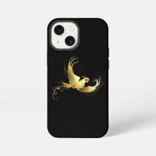 Etui iPhone 13 Mini Oiseau doré sur fond noir
