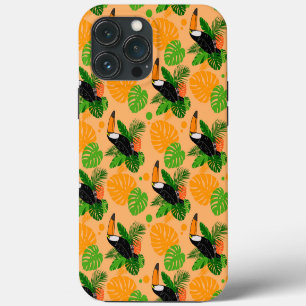 Etui iPhone 13 Pro Max Oiseau tropical Toucan Motif sans couture
