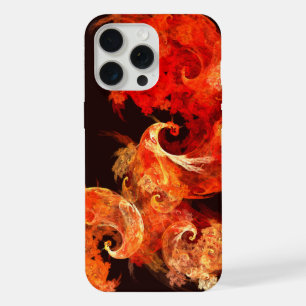 Coque iPhone 15 Pro Max Oiseaux de feu dansants Art Moderne Fractale Abstr