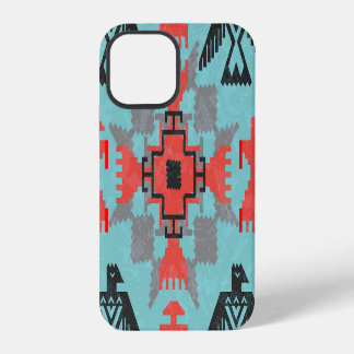 Coque iPhone 12 Oiseaux Navajo, Vintages tribaux ethniques.
